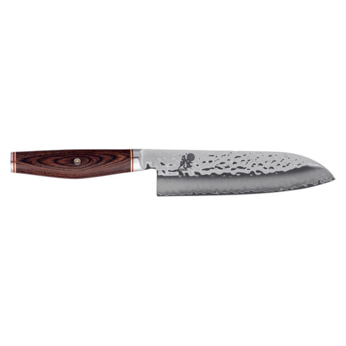 couteau santoku 18 cm lame martelée tsuchime détail
