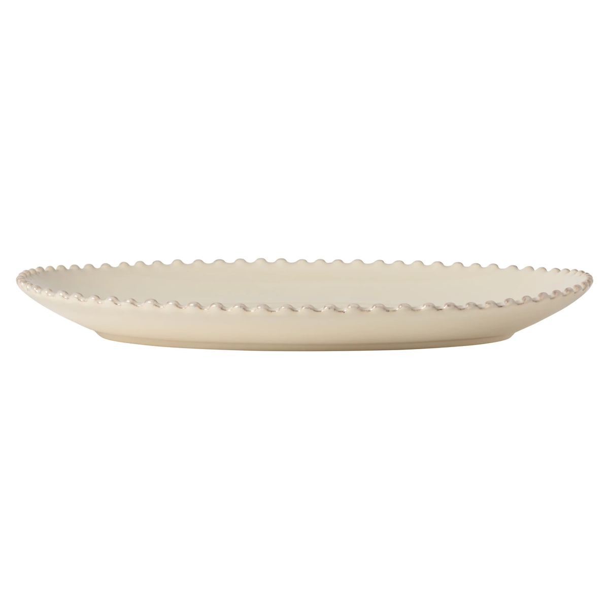 Plat de service ovale en grès Pearl crème moyen 34,2 cm – Costa Nova