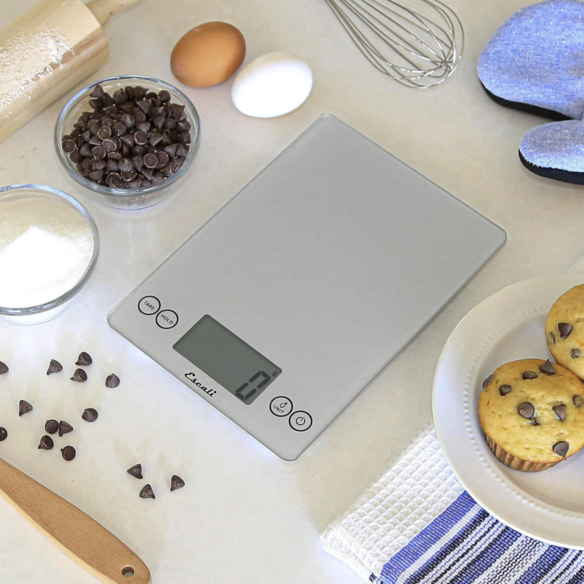 Balance de cuisine numérique en verre Arti argent 15 lb – Escali 