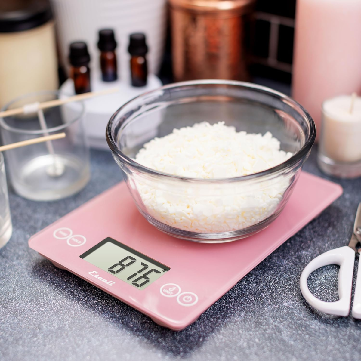 Balance de cuisine numérique en verre Arti rose 15 lb – Escali 