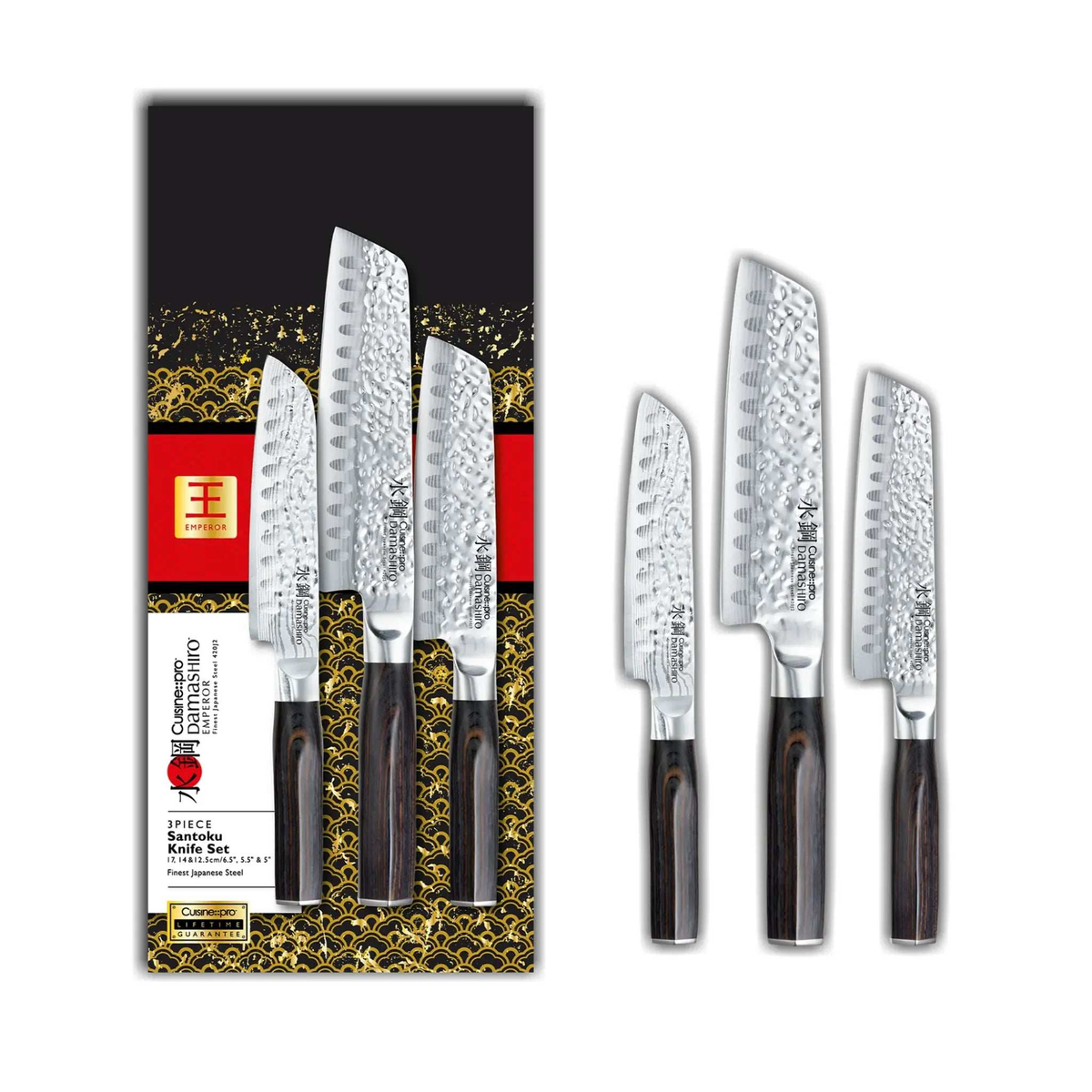 Ensemble de 3 couteaux Santoku Damashiro EMPEROR® - Cuisine::pro® Cuisine::pro®