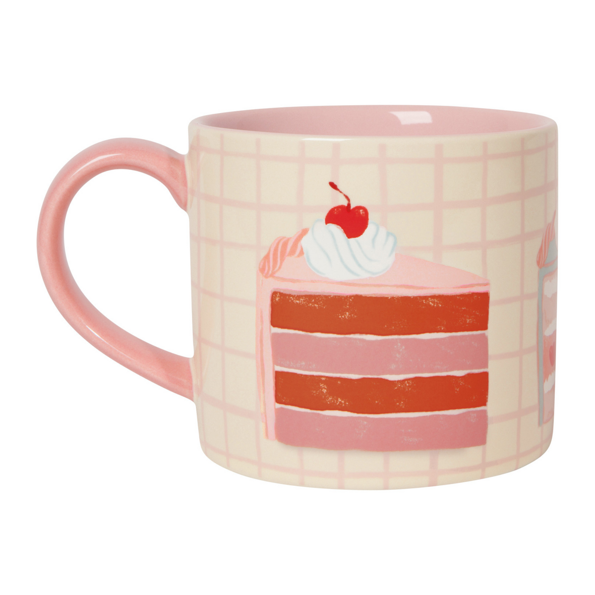 Tasse à carreaux Beige et Rose Gâteau - Danica Danica
