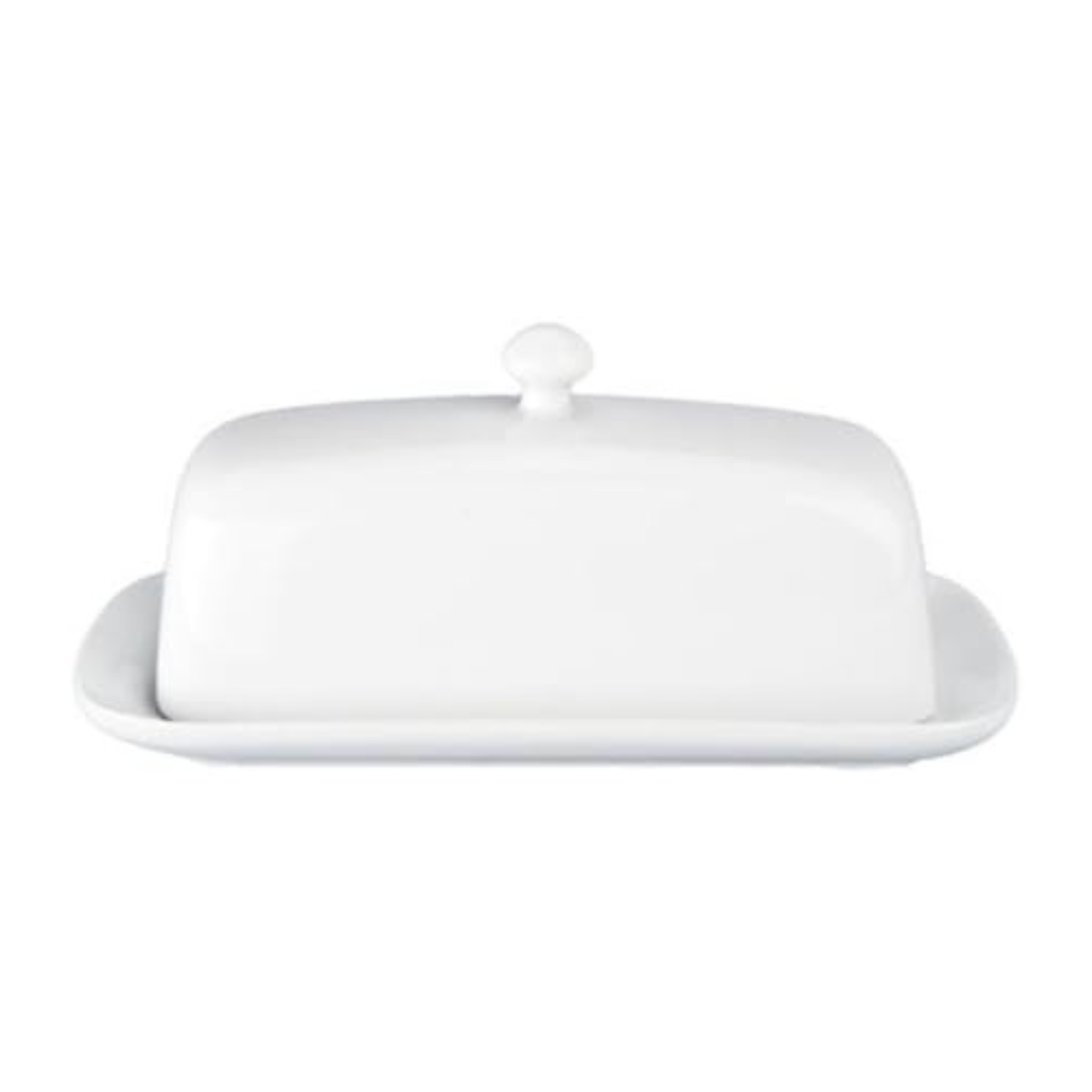 Beurrier en porcelaine avec couvercle blanc – BIA