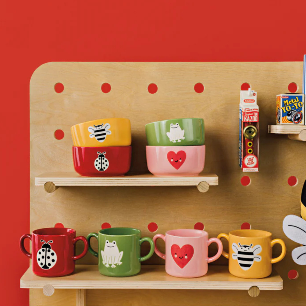 Tasse à anse double rouge avec coccinelle 355 ml - Danica Danica