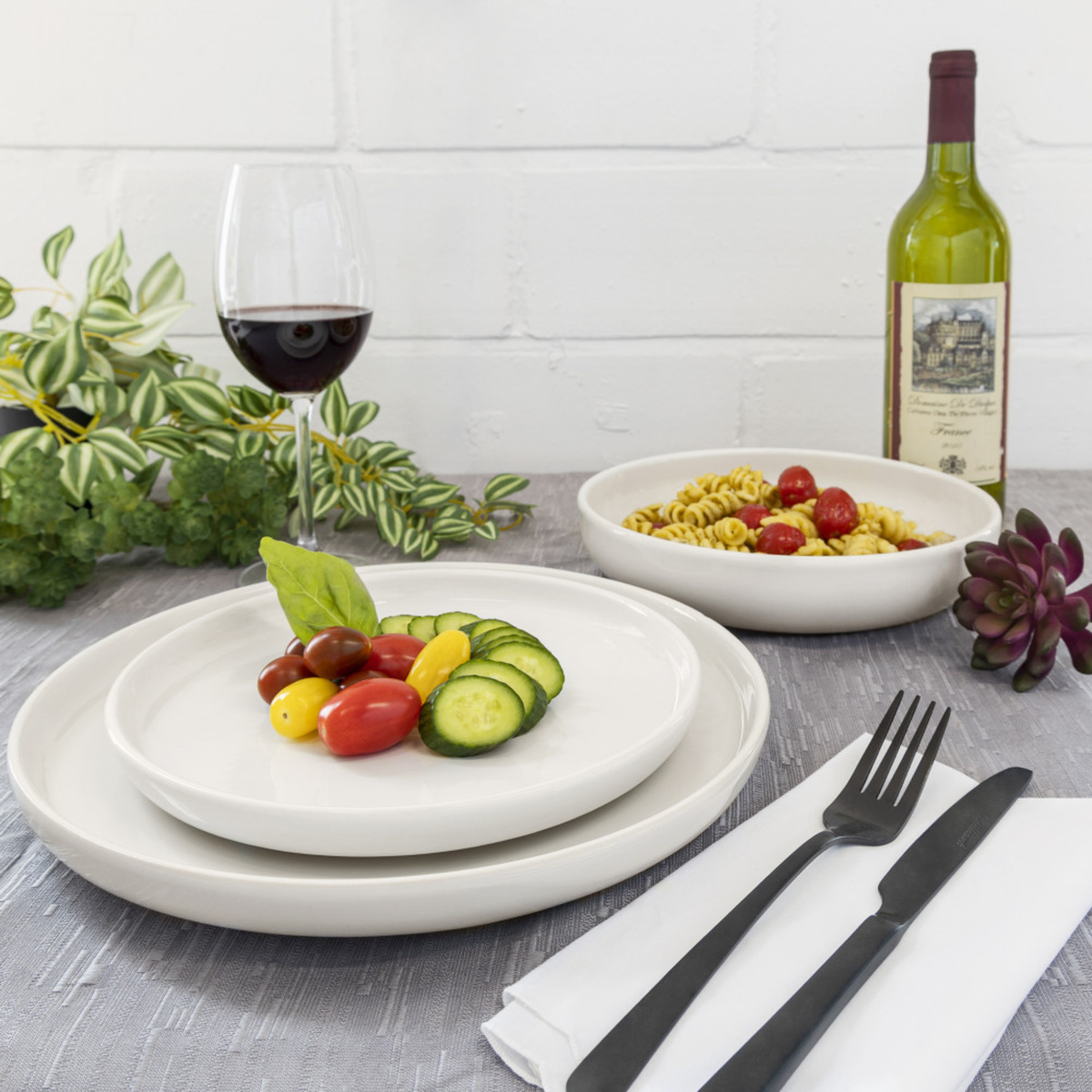 Assiette en grès effet marbre Uno beige 17 cm – Mesa Ceramics