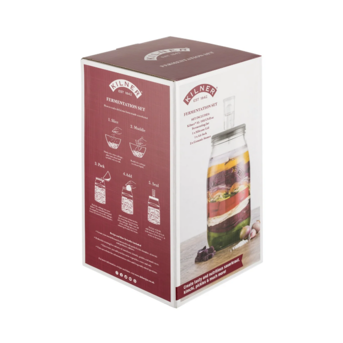 Ensemble de fermentation en verre 3 L – Kilner
