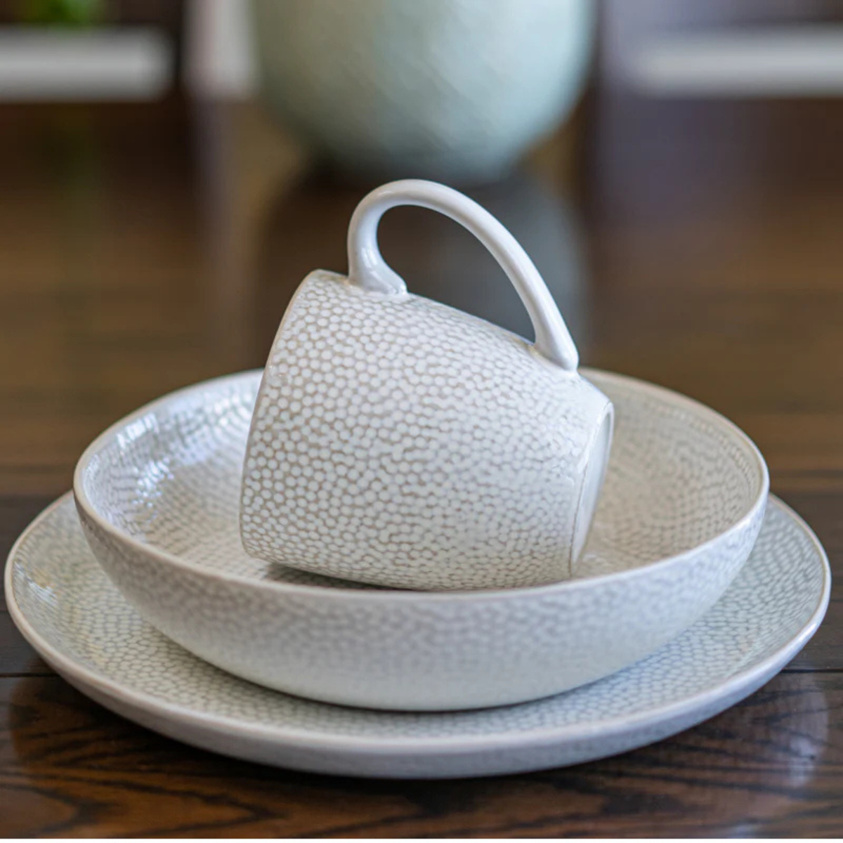 Bol à pâtes en grès blanc Truffles 21 cm – BIA