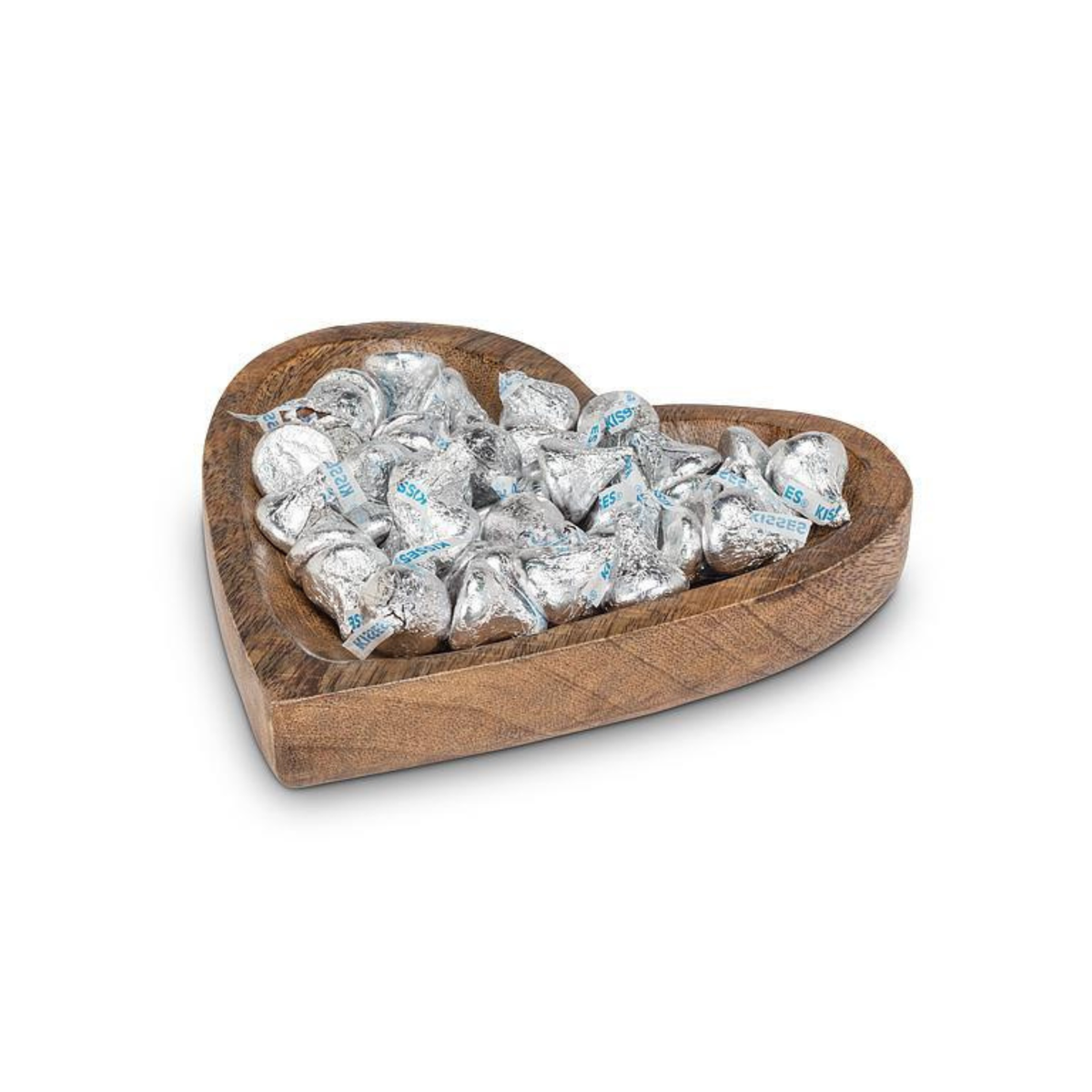Assiette en bois de manguier coeur 20 cm 