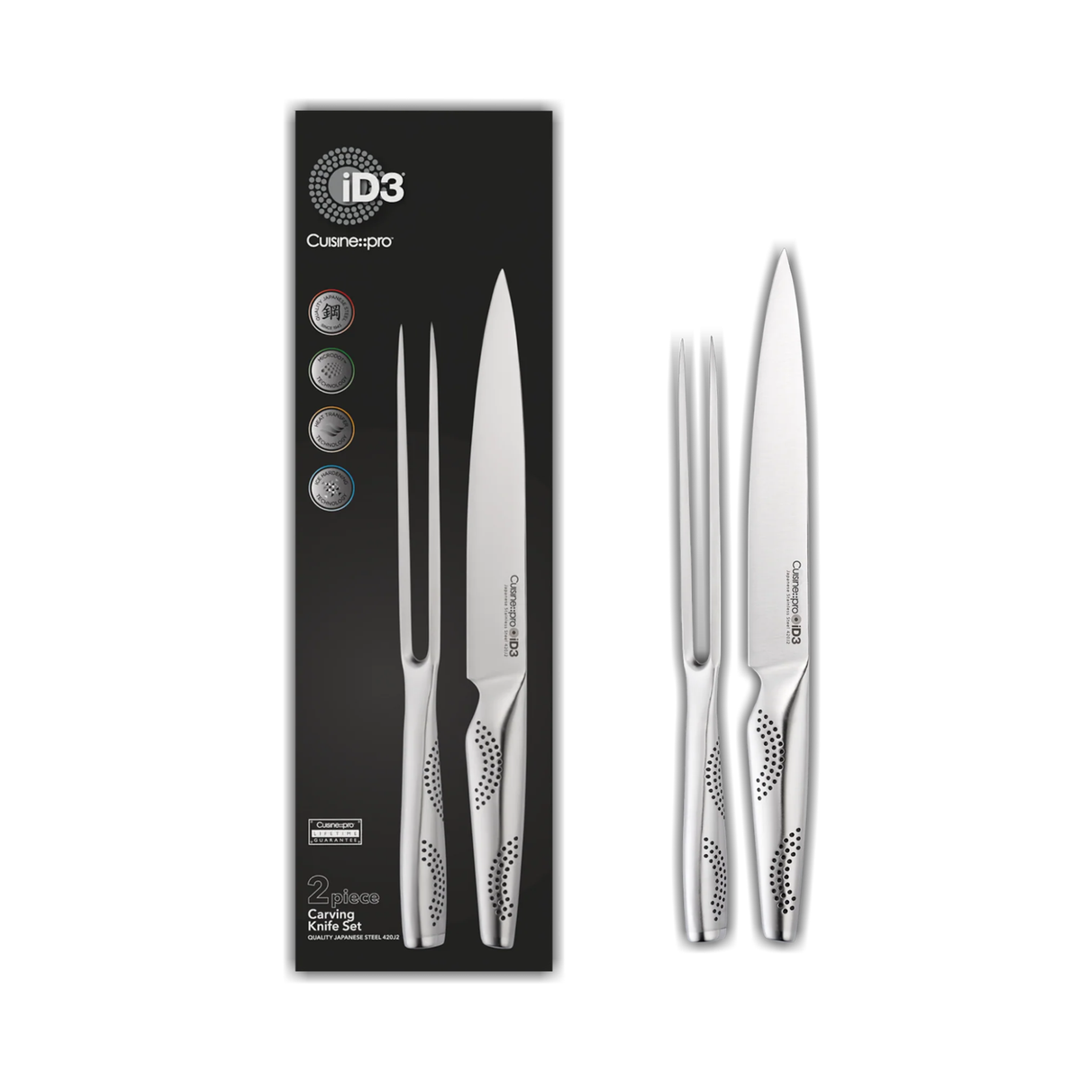 couteau à découper 20 cm avec fourchette iD3®