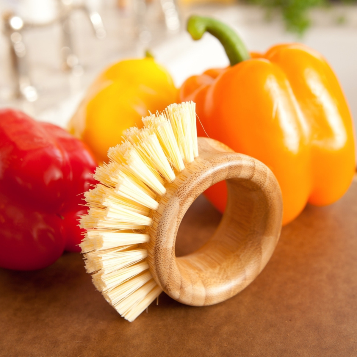 brosse à légumes bambou vue de dessus