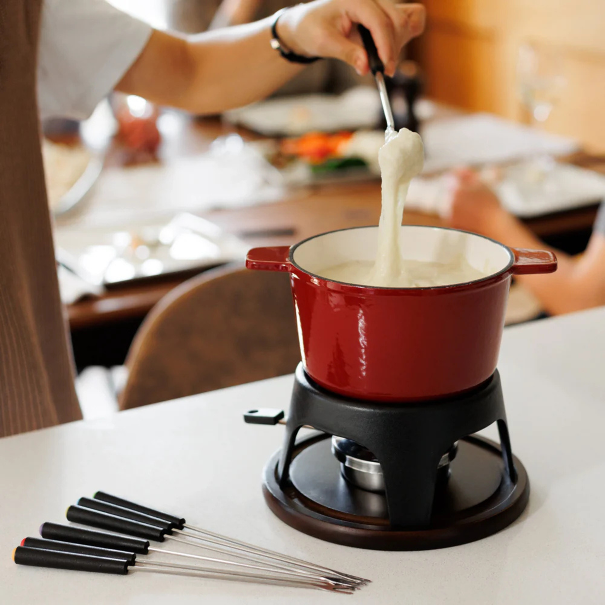 caquelon à fondue fonte Swissmar Sierra vue de dessus
