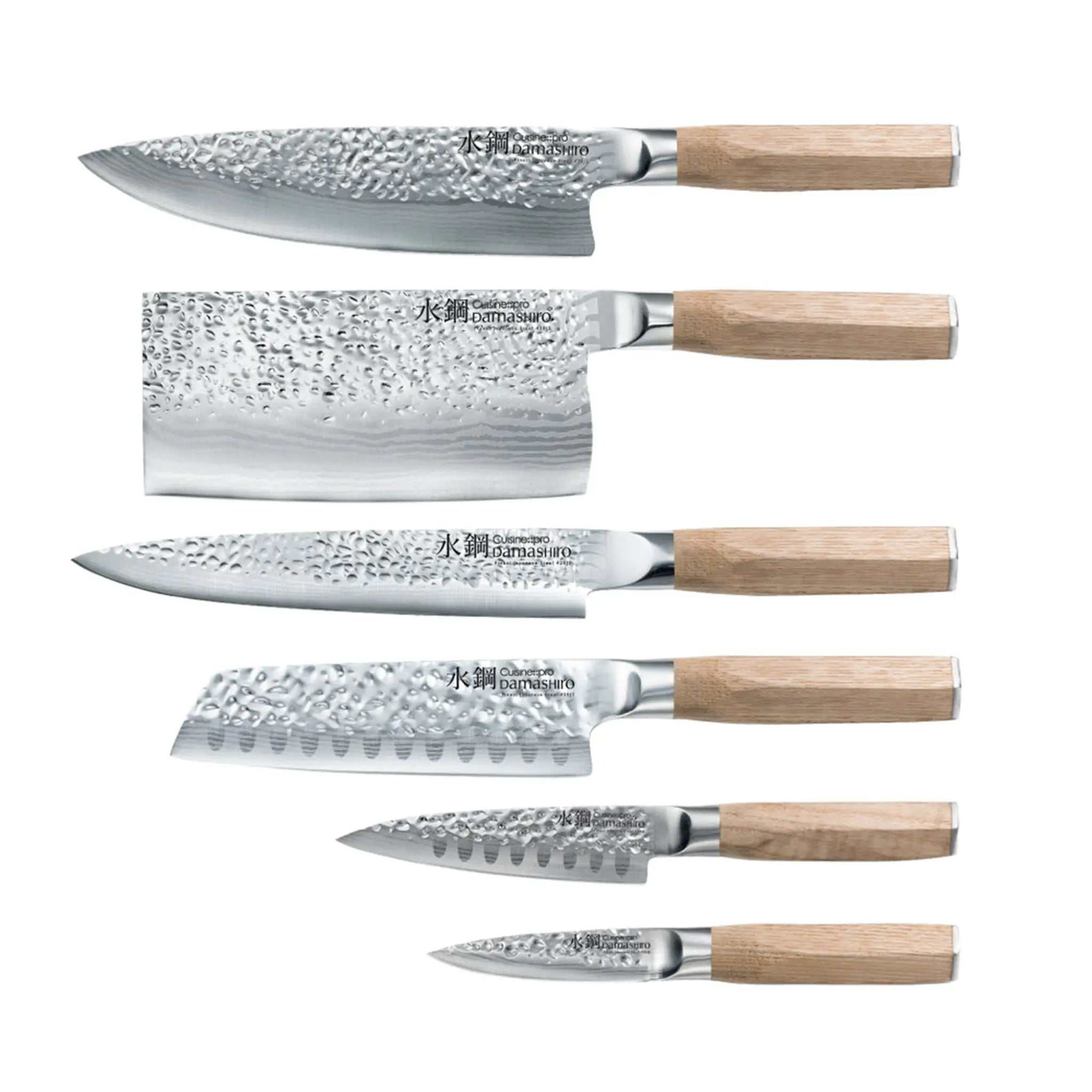 Bloc de couteaux Hikari Damashiro EMPEROR® en frêne 7 pièces - Cuisine::pro® Cuisine::pro®