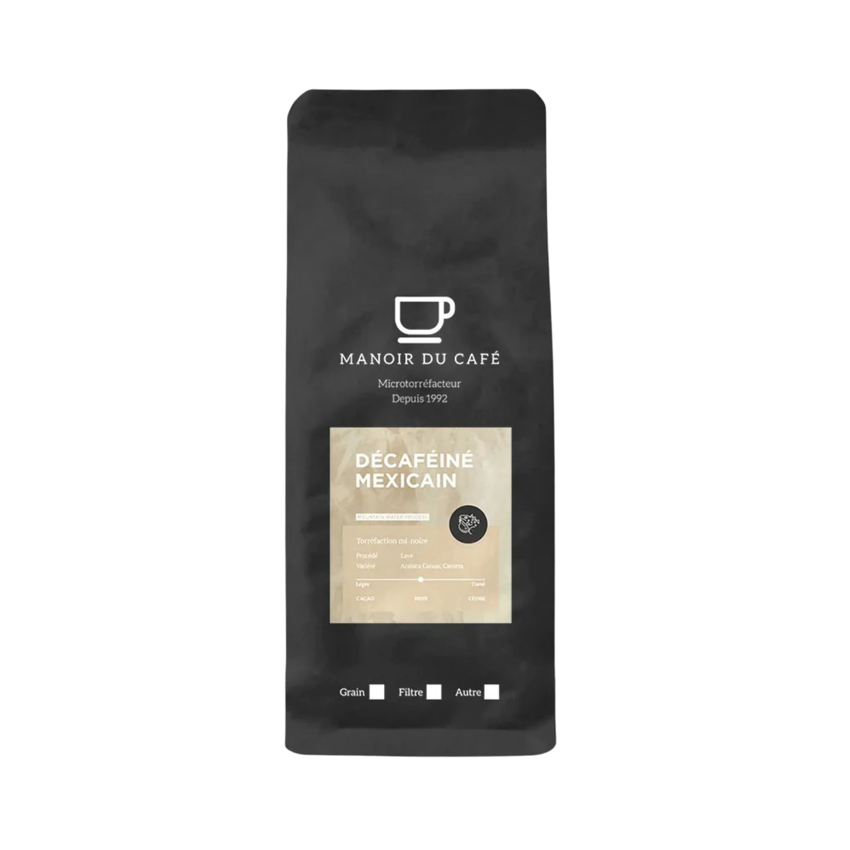 Café en grains Décaféiné Mexicain 400 g - Manoir du Café Manoir du Café