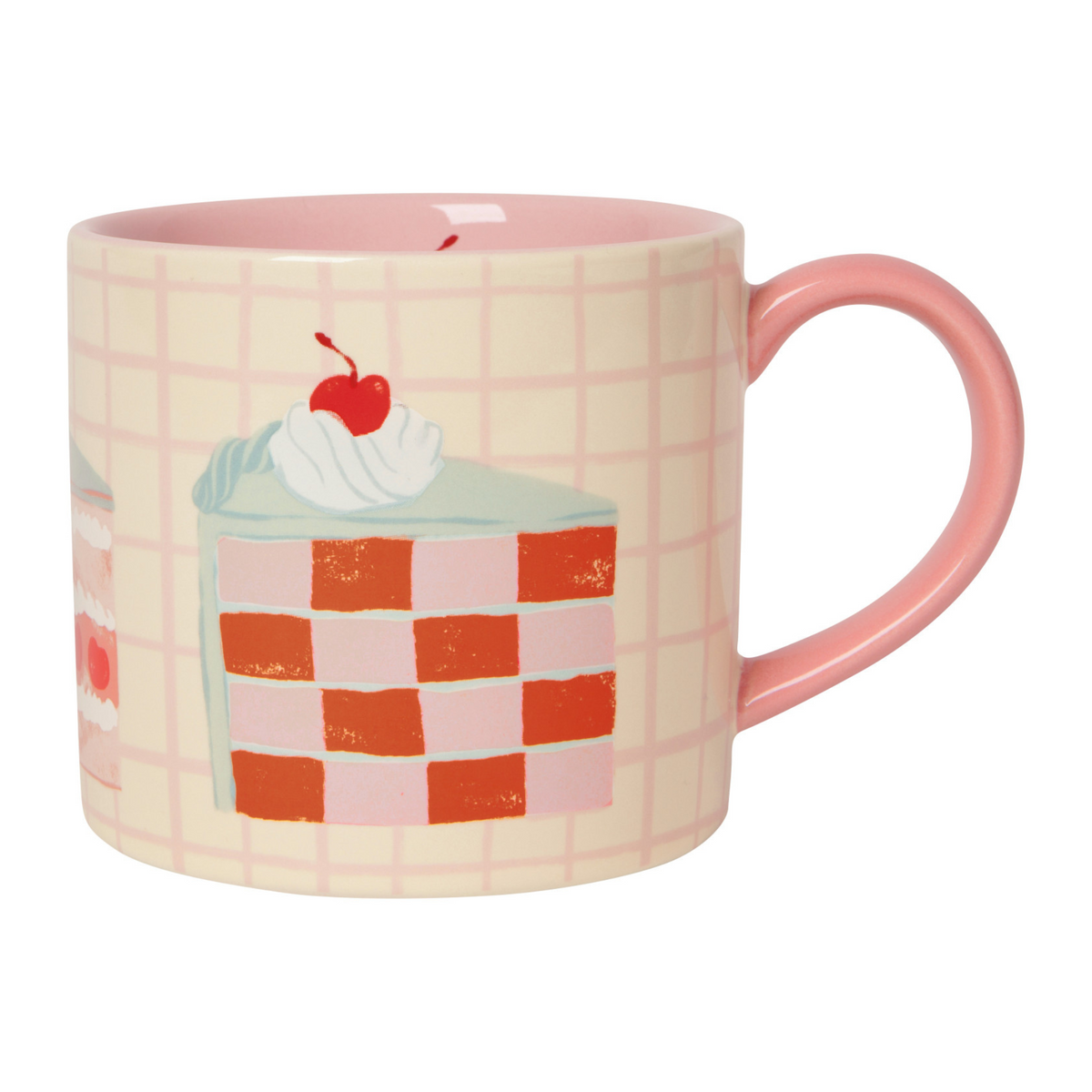Tasse à carreaux Beige et Rose Gâteau - Danica Danica