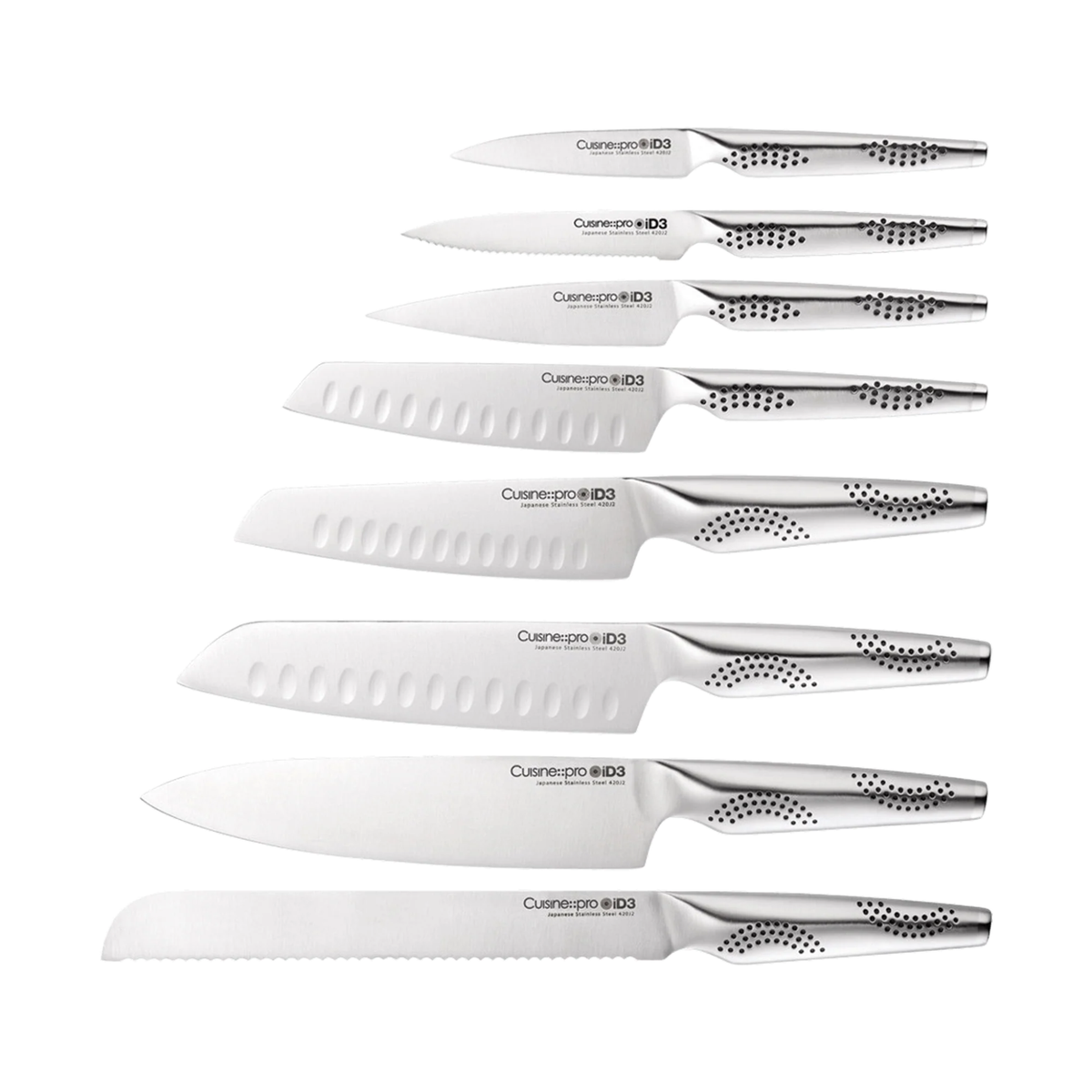 détail des couteaux acier inoxydable japonais iD3®