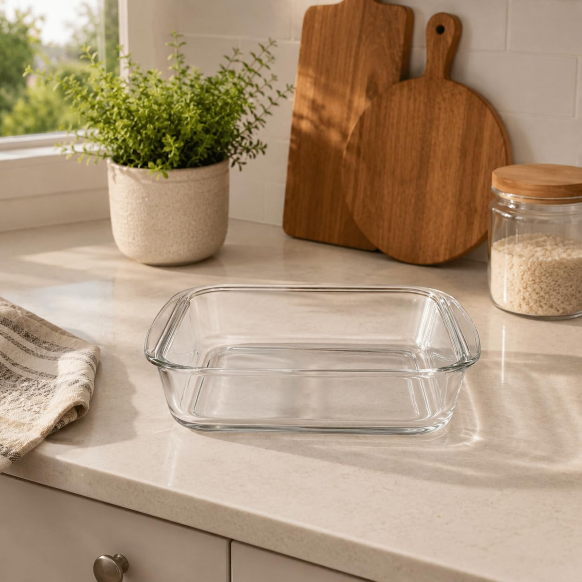 Plat de cuisson carré en verre borosilicate 1,8 L – Starfrit