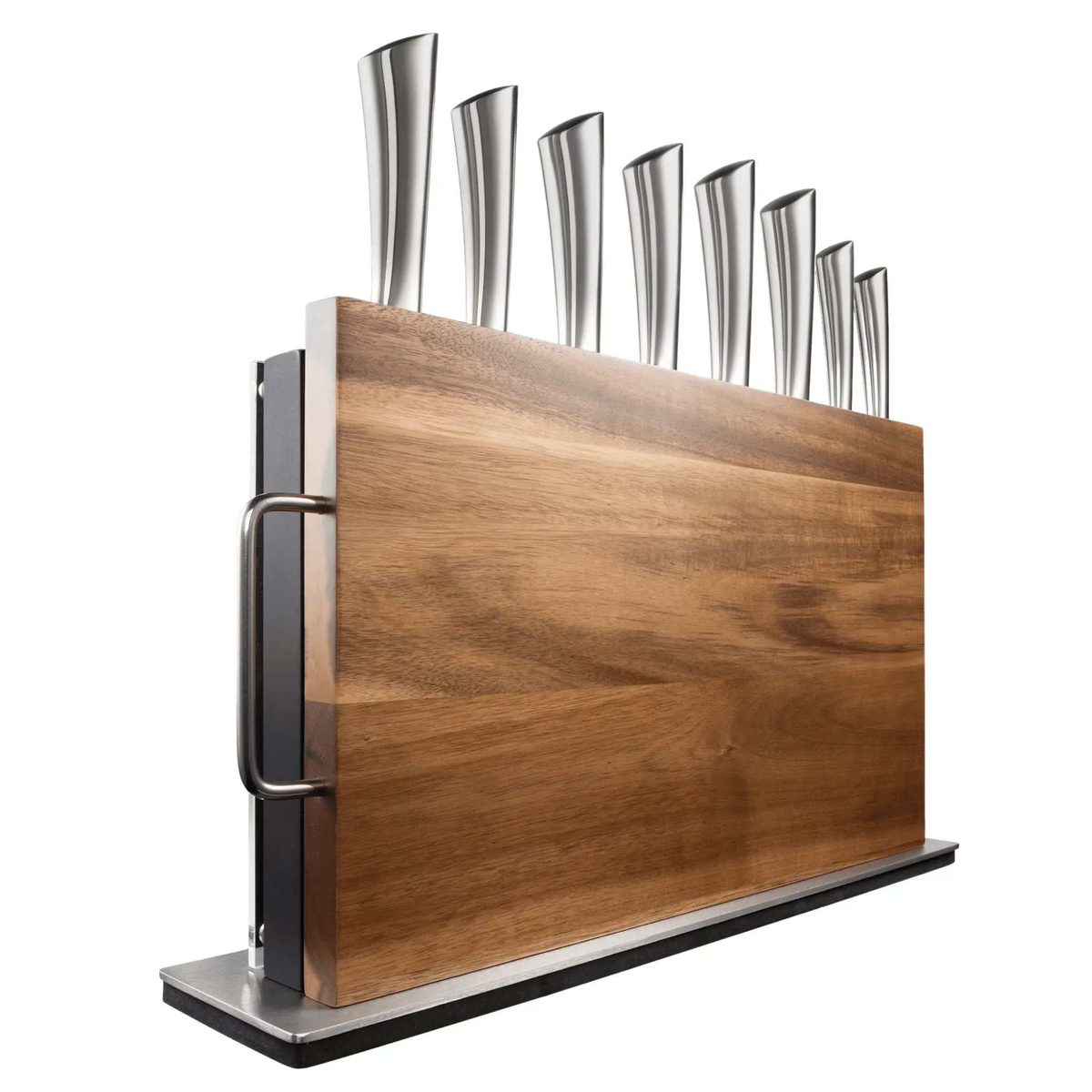 Bloc de couteaux Bodo Damashiro® 10 pièces avec planche à découper en bois d’acacia et lames en acier inoxydable japonais
