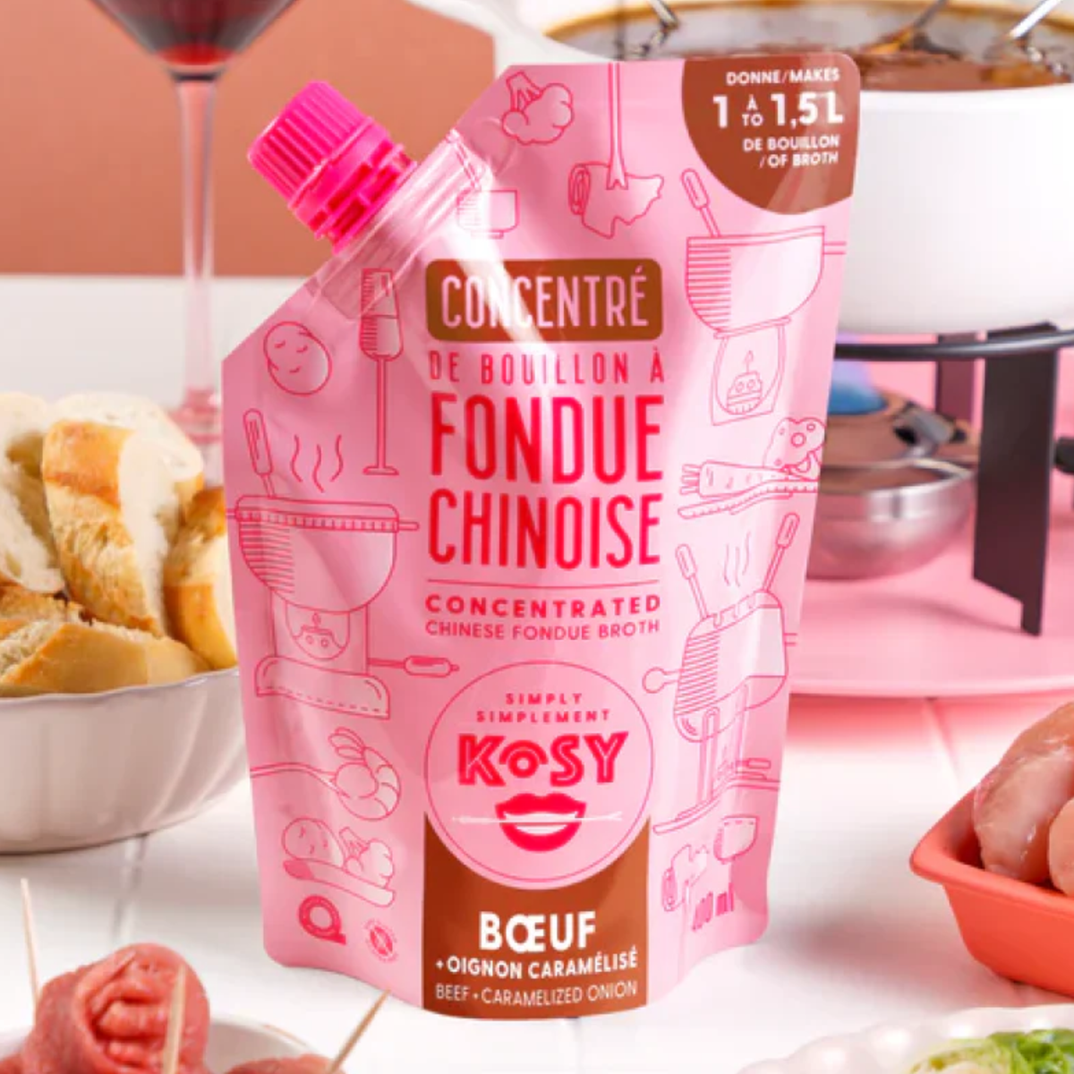 Concentré de bouillon à fondue chinoise bœuf et oignon caramélisé 400 ml - Simplement Kosy Simplement Kosy