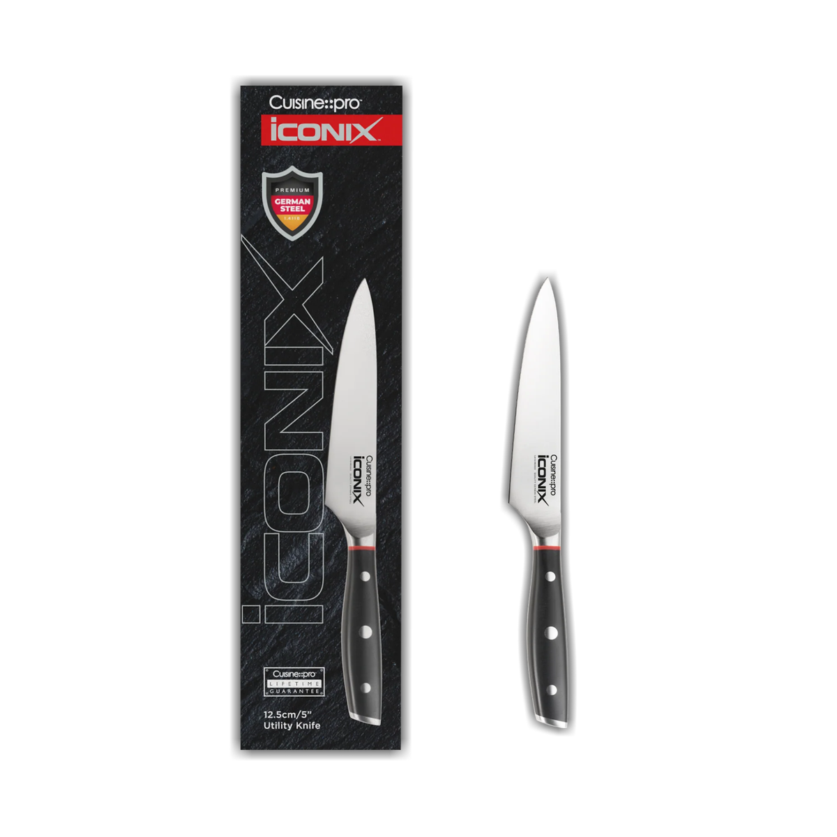 détail lame couteau utilitaire acier inoxydable allemand 1.4116
