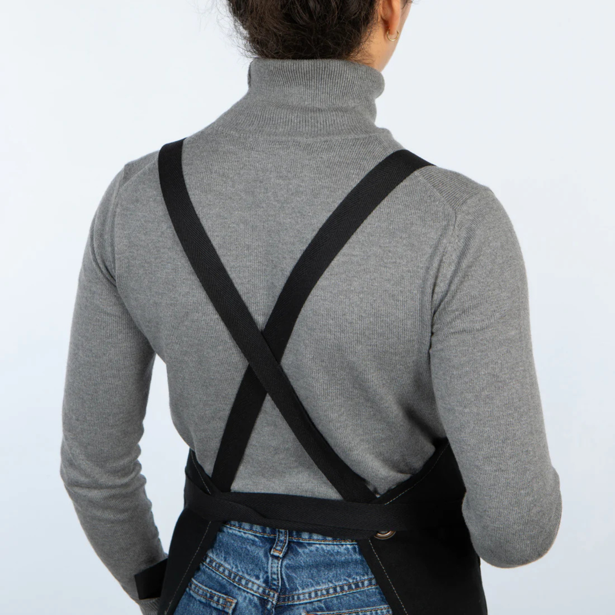 Tablier utilitaire en coton noir long ajustable 91 cm – Now Designs 