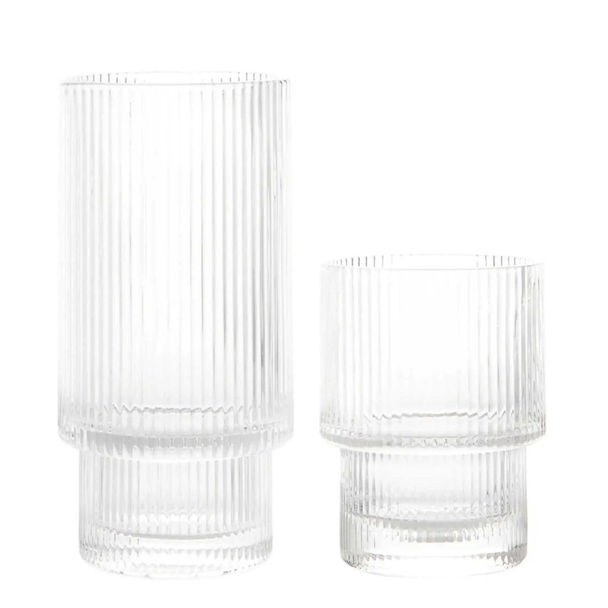 Ensemble de 8 verres ripple 2 grandeurs - Safdie Safdie & Co.