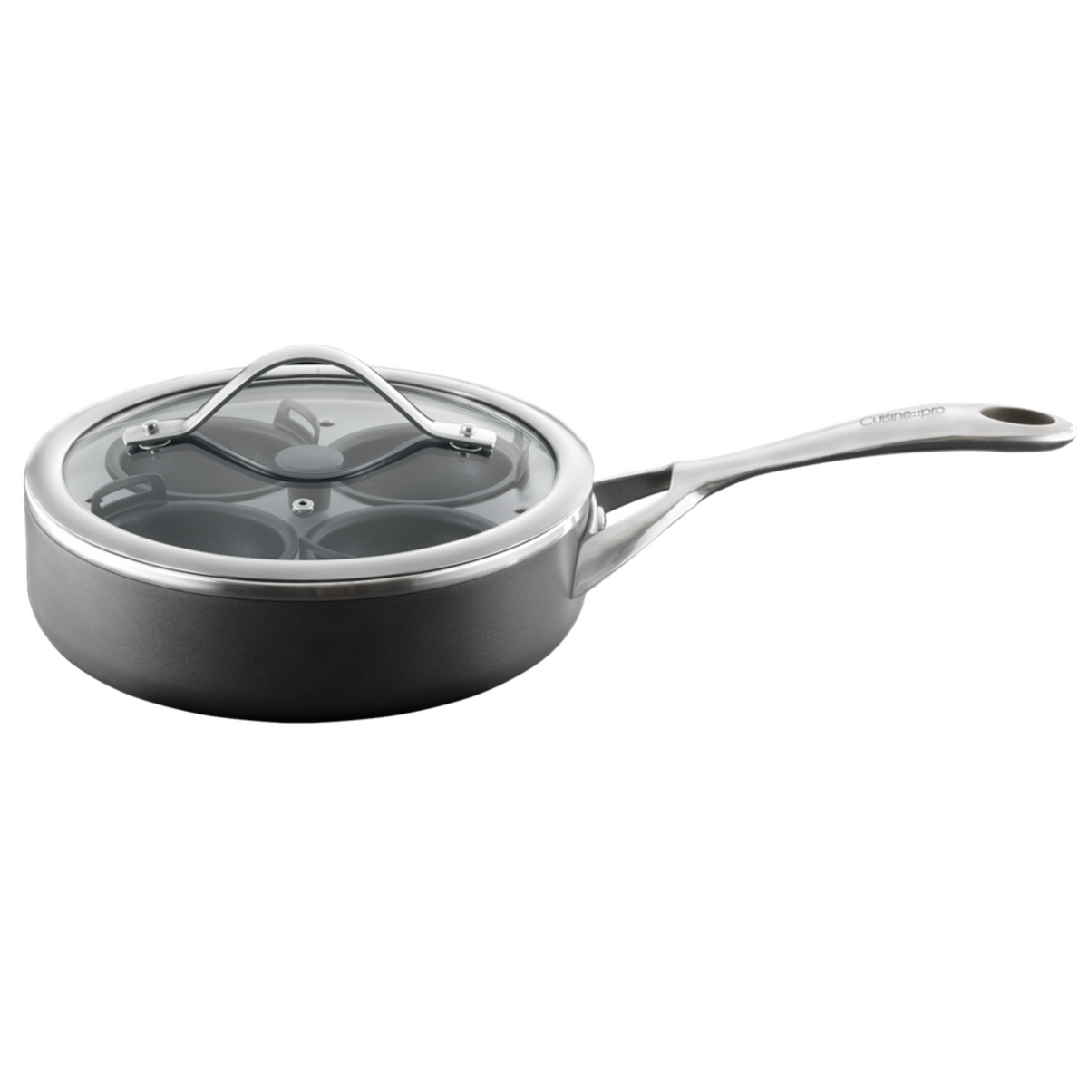 Poêle à frire 8" et pocheuse à quatre œufs avec couvercle 1.5 L iD3 - Cuisine::pro® Cuisine::pro®