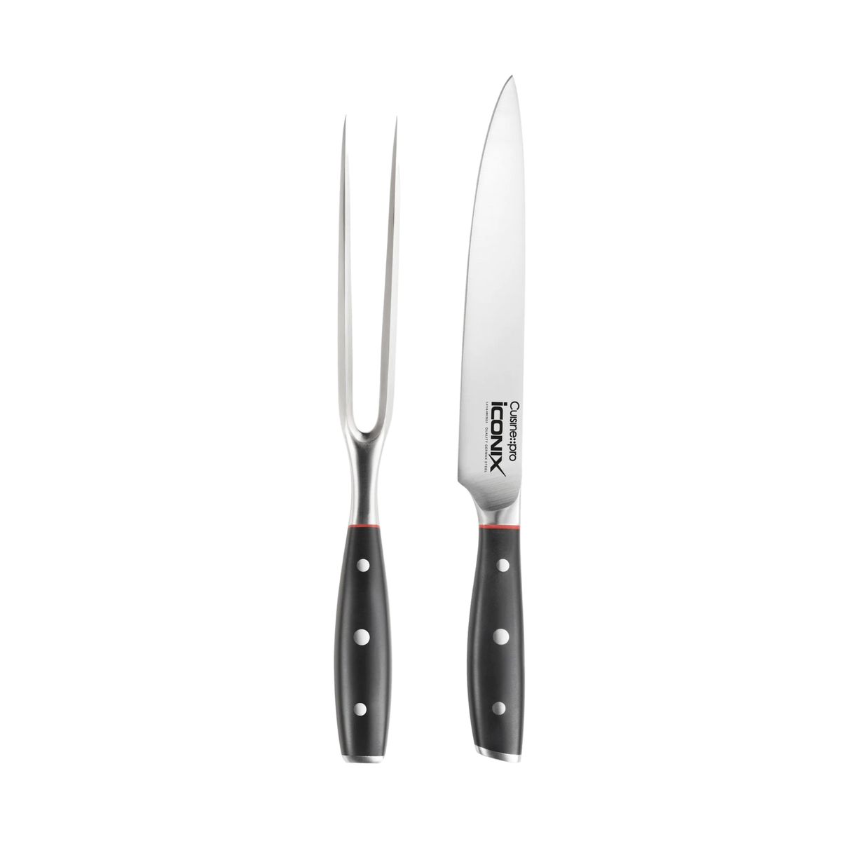 ensemble couteau à découper iconiX™ avec fourchette vue complète