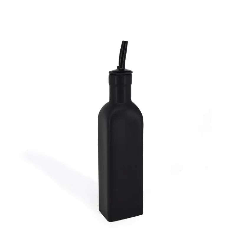Huilier Park West noir 250ml matte gres oil and vinegar bottle with spout