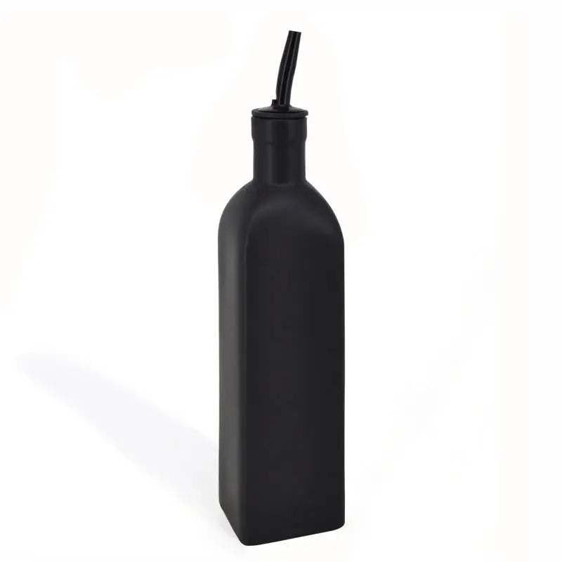 Bouteille huilier Park West noir 475ml en grès mat avec bec verseur anti-goutte