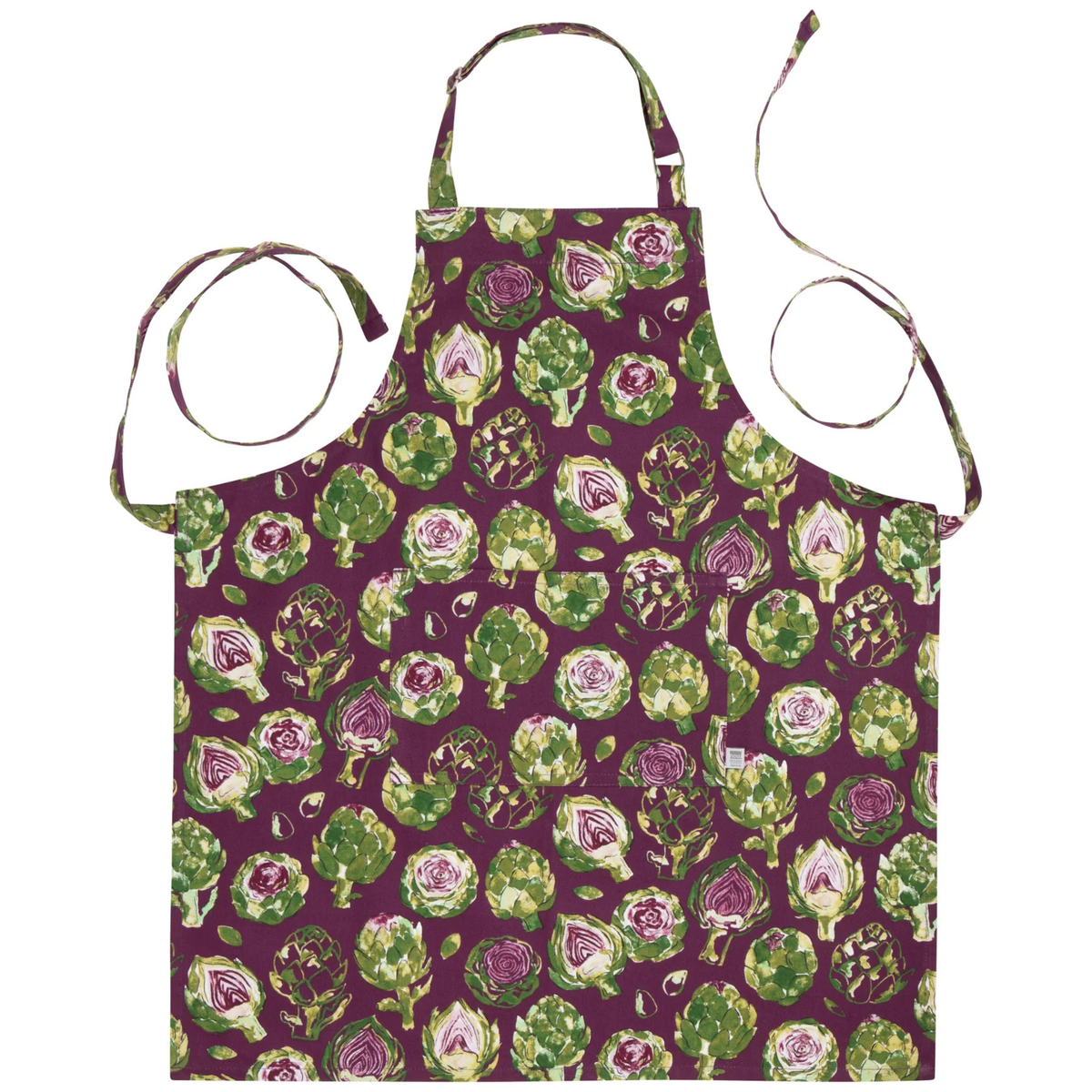 tablier danica artichoke détail tissu motifs artichauts aquarelle
