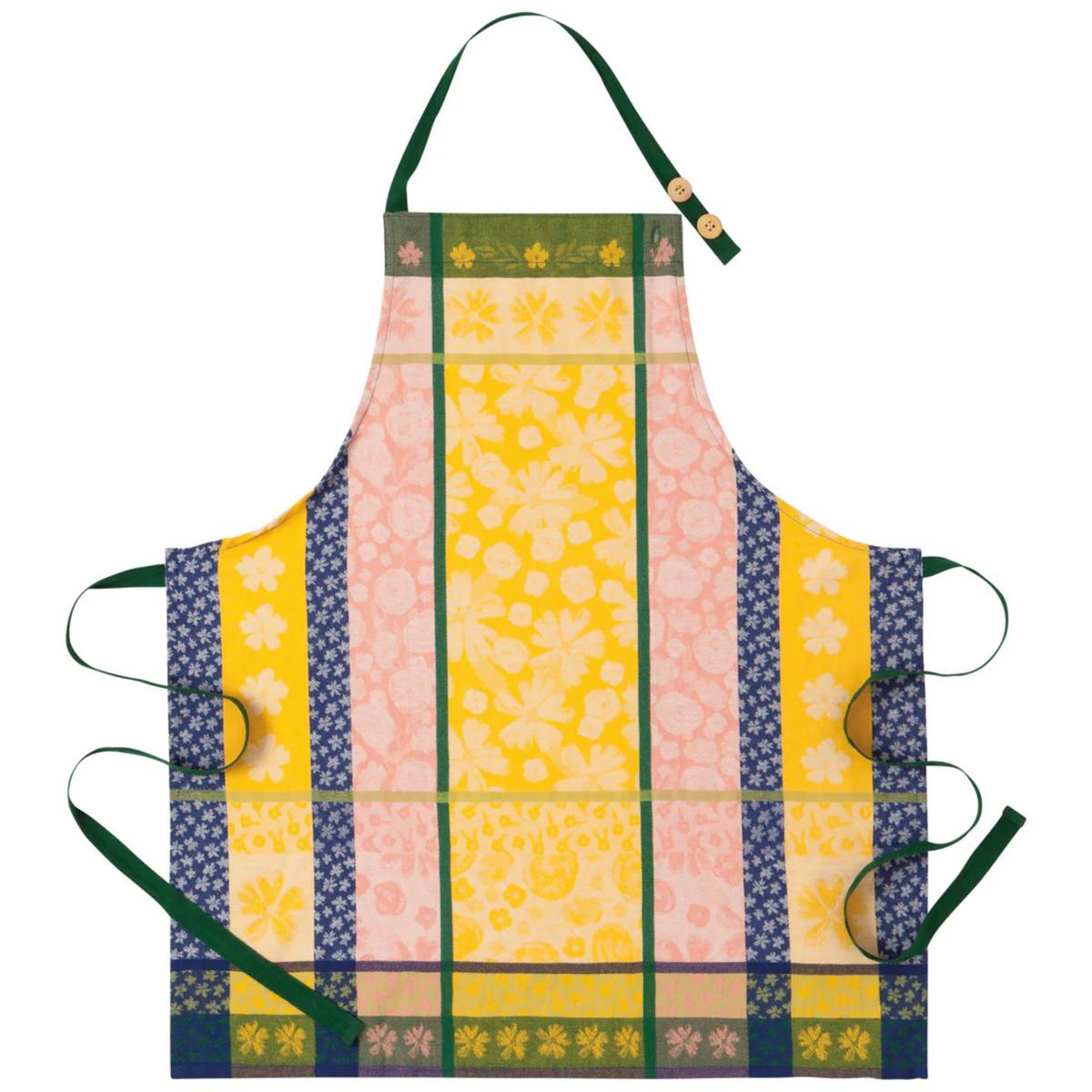 Tablier floral utilisé en cuisine