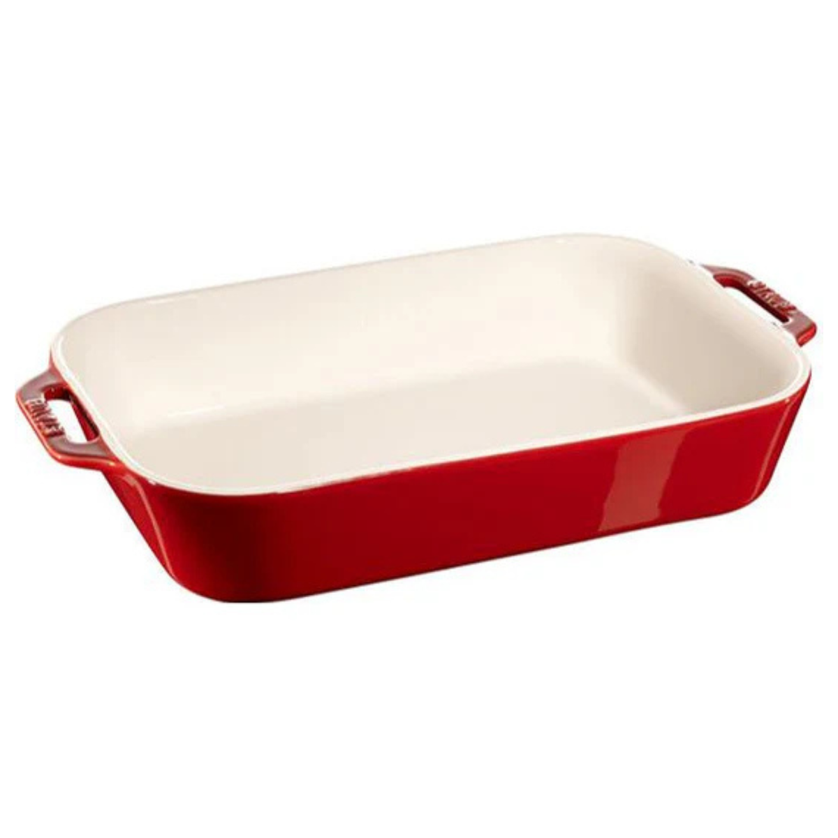 plat à gratin Staub céramique cerise vue complète
