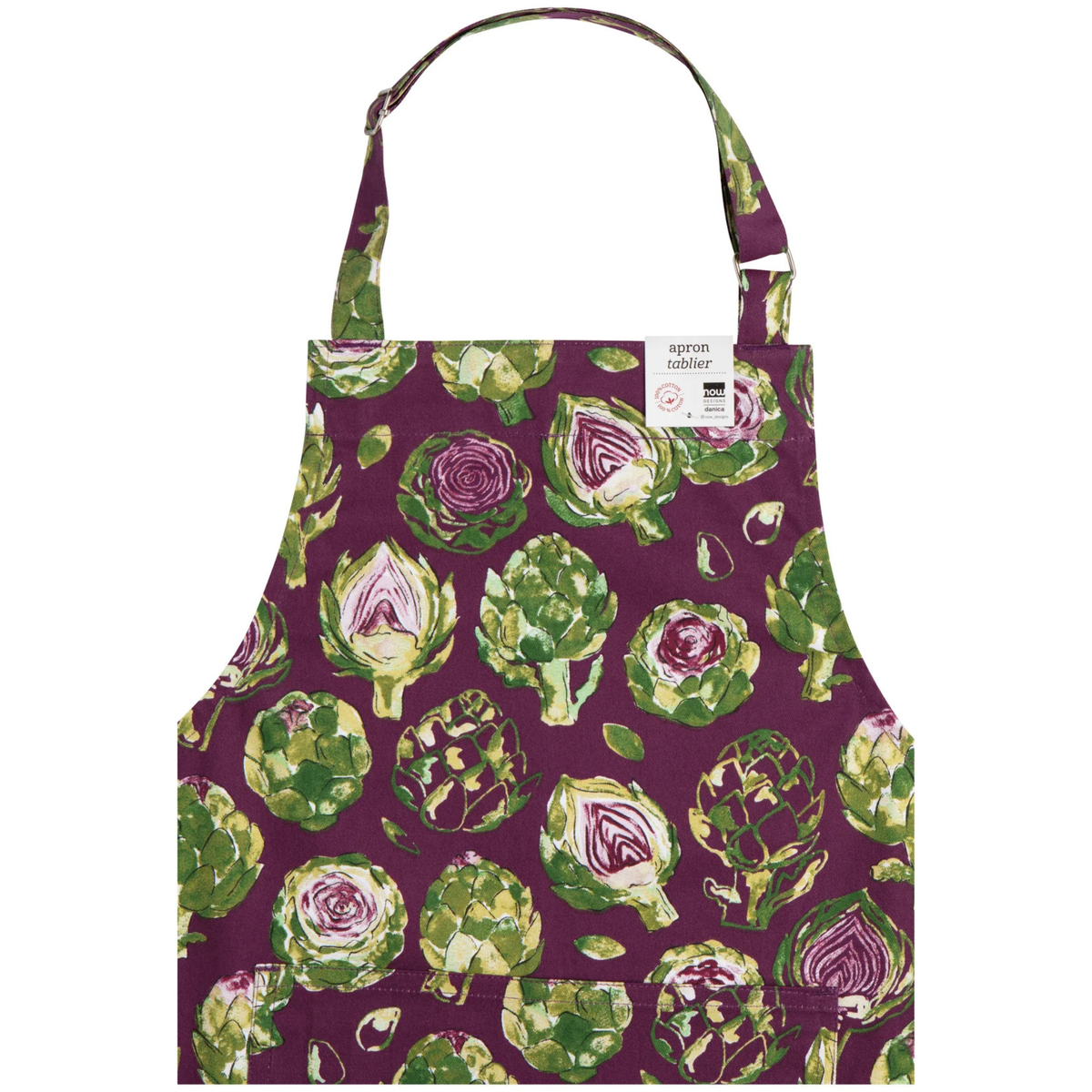 tablier cuisine ajustable sangle cou et attaches longues
