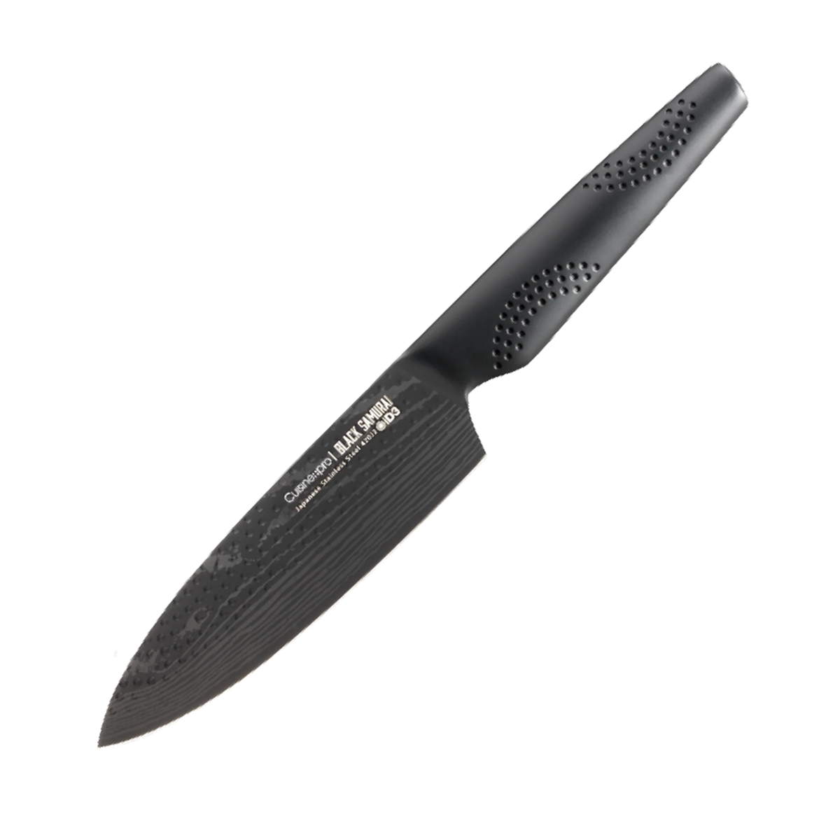 Couteau de chef 6 pouces iD3 BLACK SAMURAI avec lame en acier japonais noir mat et poignée ergonomique