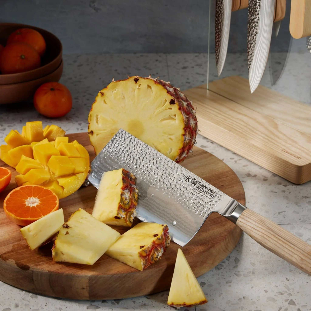 Bloc de couteaux Hikari Damashiro EMPEROR® en frêne 7 pièces - Cuisine::pro® Cuisine::pro®
