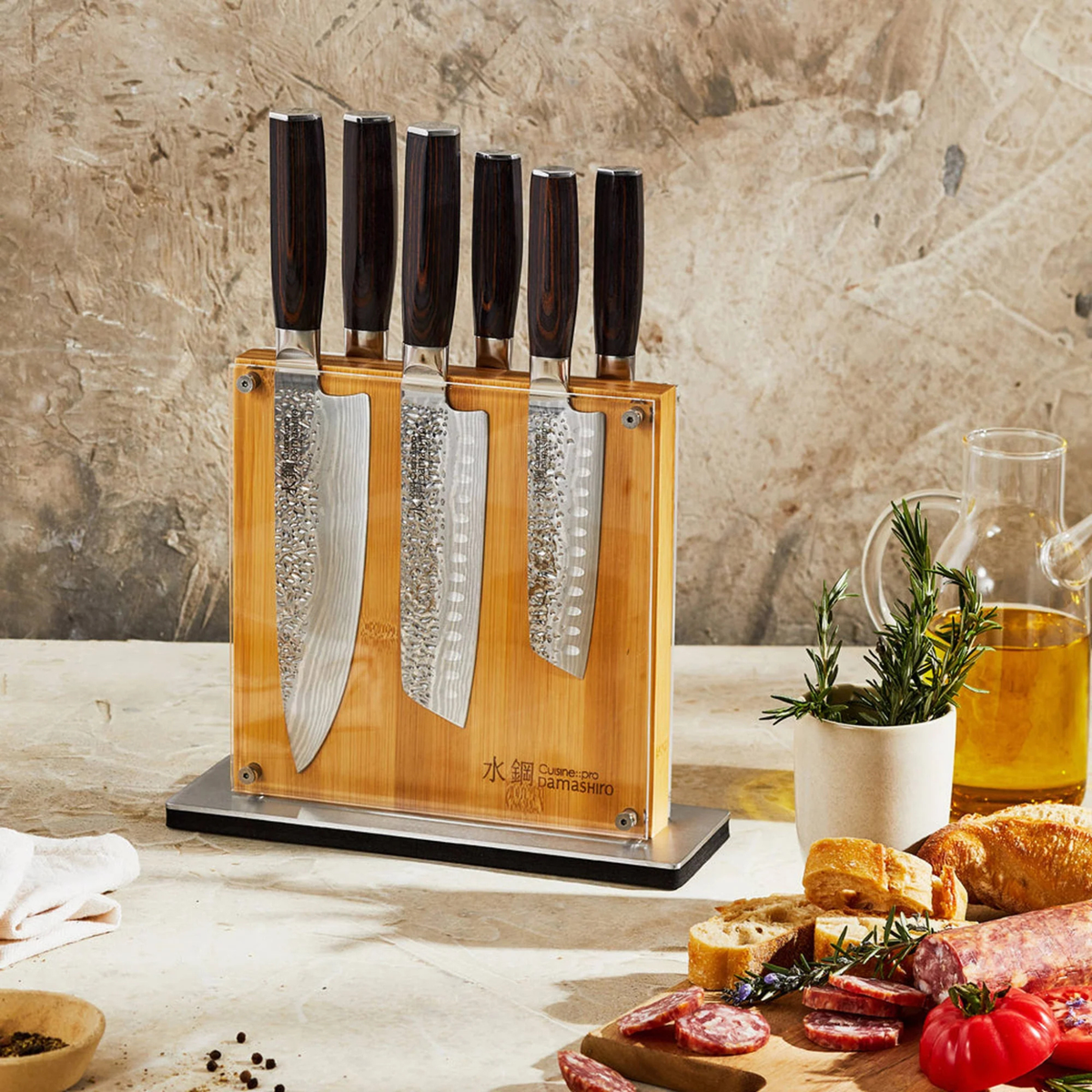 Bloc de couteaux magnétique Shi Damashiro EMPEROR® 7 pièces – Cuisine::pro® 