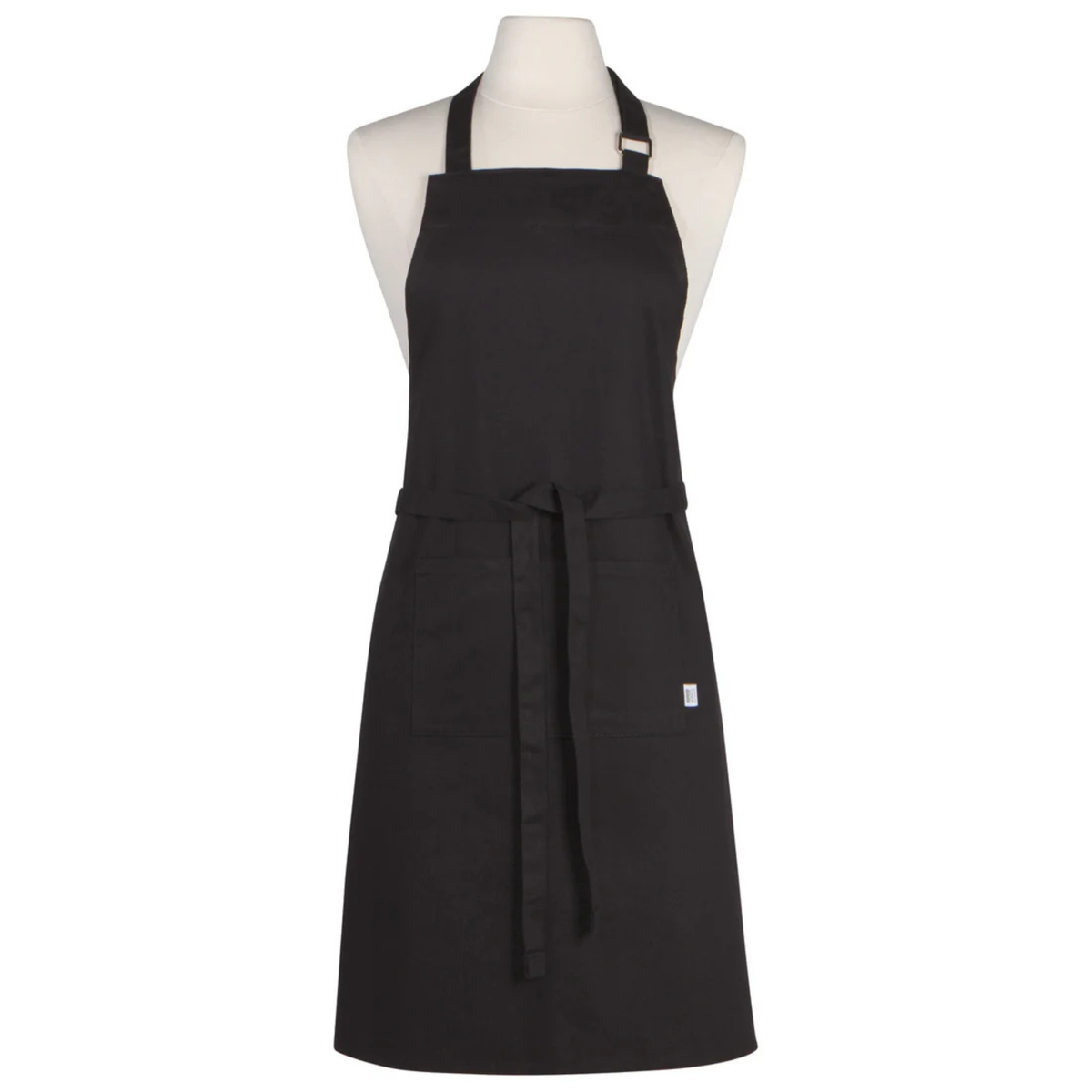 Tablier de cuisine coton noir vue complète
