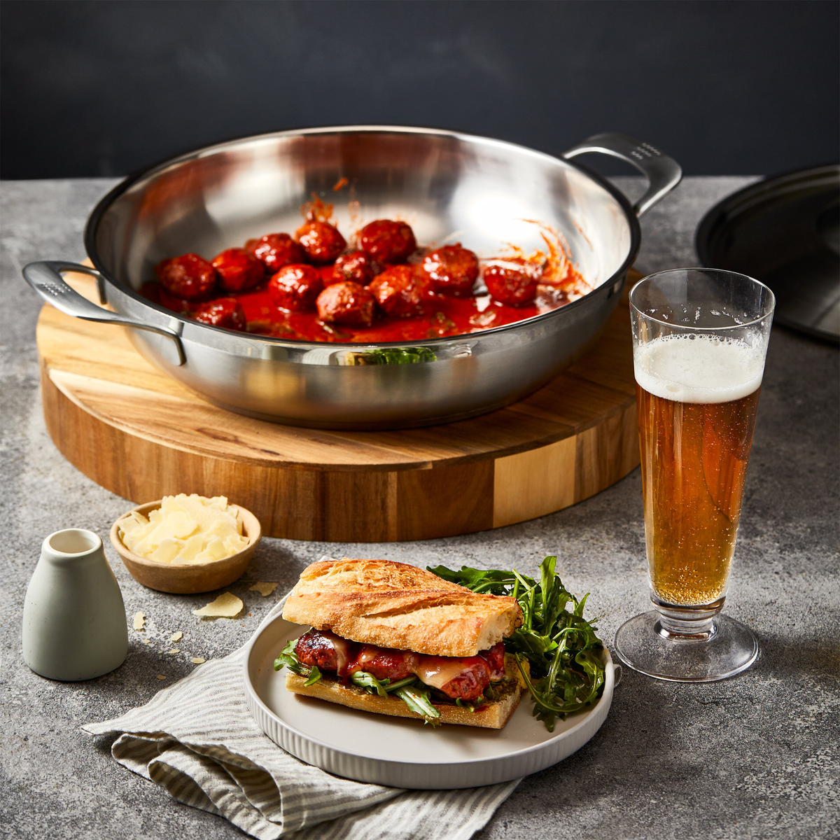 Poêle de chef avec couvercle iD3® SS 3,8 L – Cuisine::pro® Cuisine::pro®