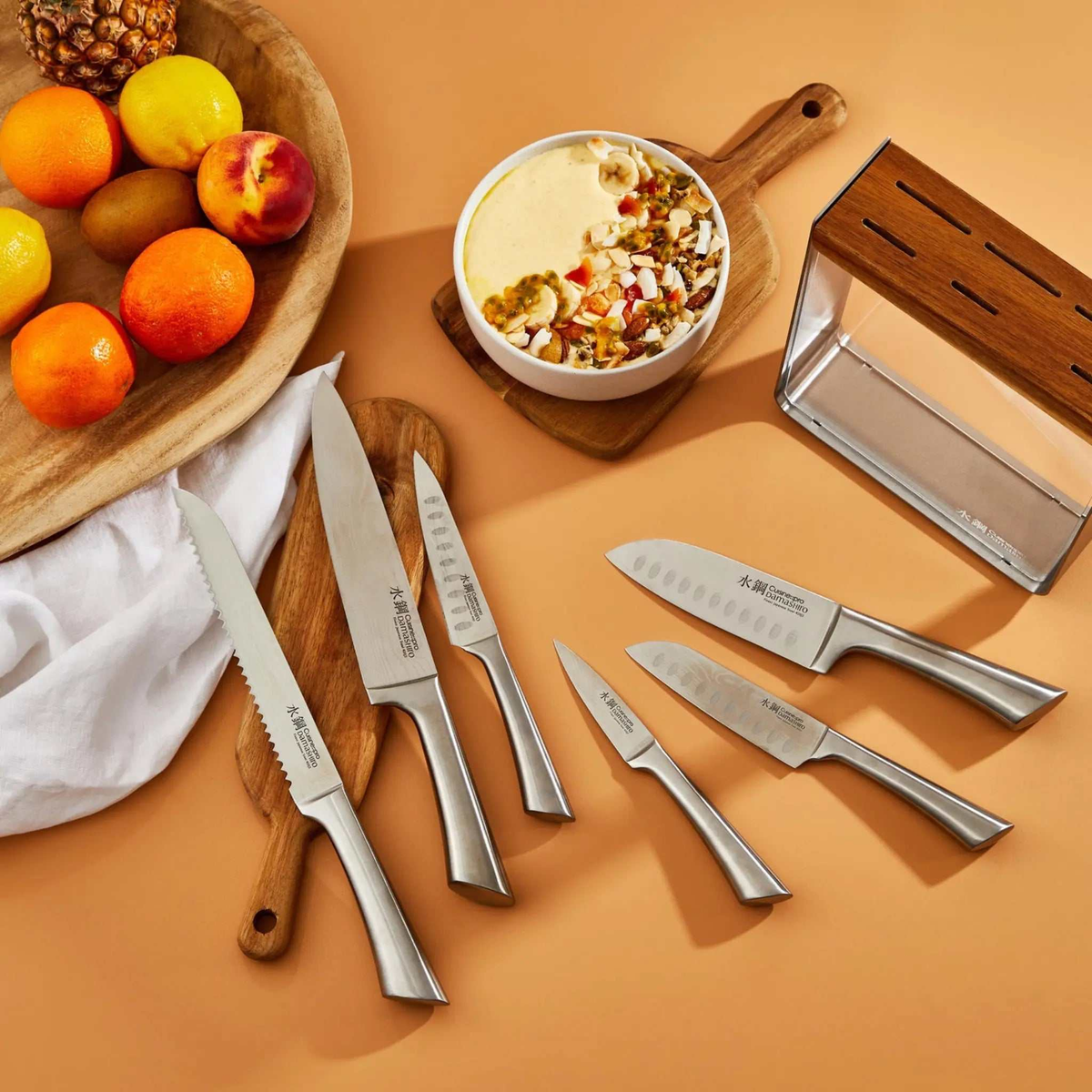Bloc de couteaux Kinzoku Damashiro® 7 pièces - Cuisine::pro® Cuisine::pro®
