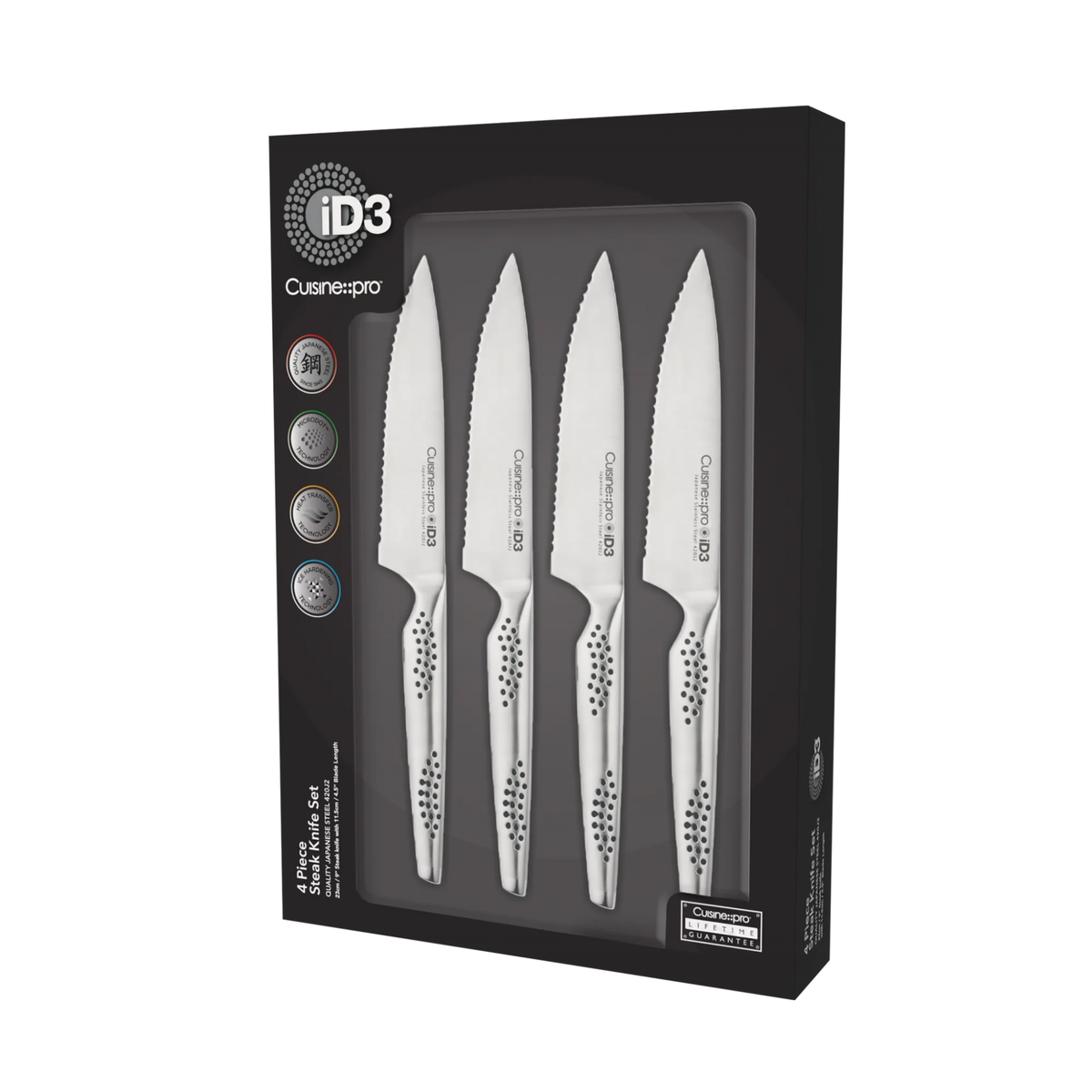 Ensemble de 4 couteaux à steak iD3® 11,4 cm – Cuisine::pro®