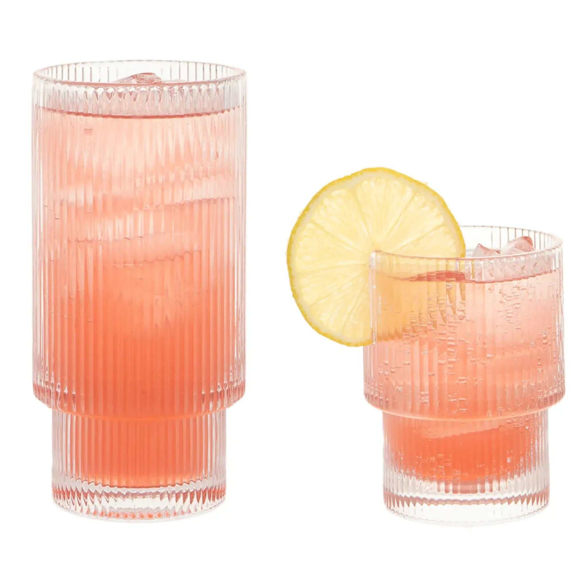 Ensemble de 8 verres ripple 2 grandeurs - Safdie Safdie & Co.