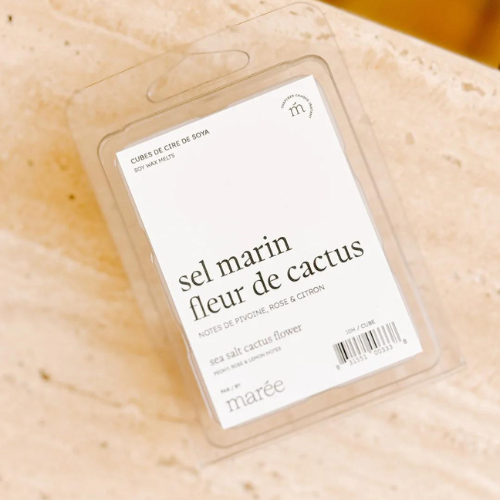 Cubes de cire de soya Sel marin fleur de cactus - Marée Chandelles Marée Chandelles