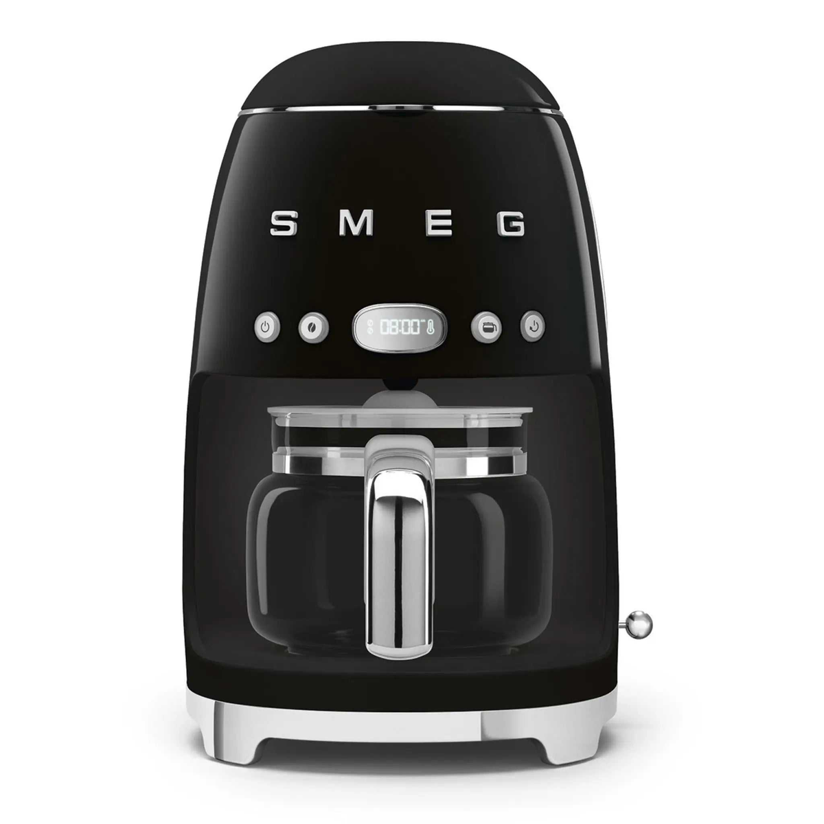 Machine à café filtre noir Smeg au design rétro avec intensité réglable et fonction Keep Warm