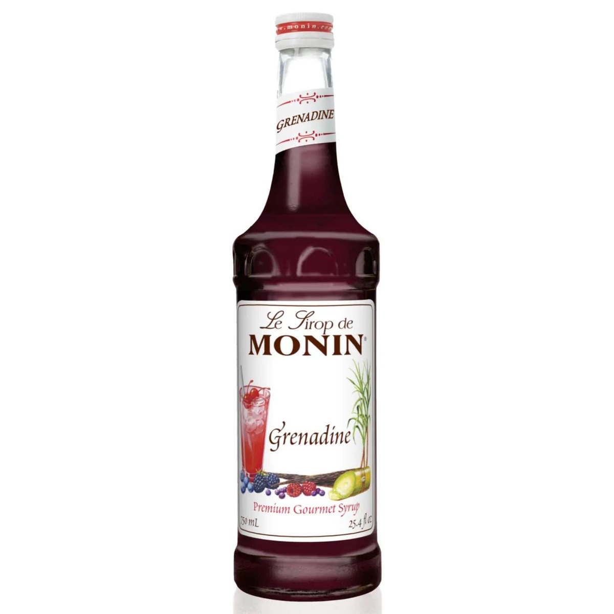 Sirop Grenadine Monin 750ml bouteille en verre pour cocktails et mocktails sans gluten