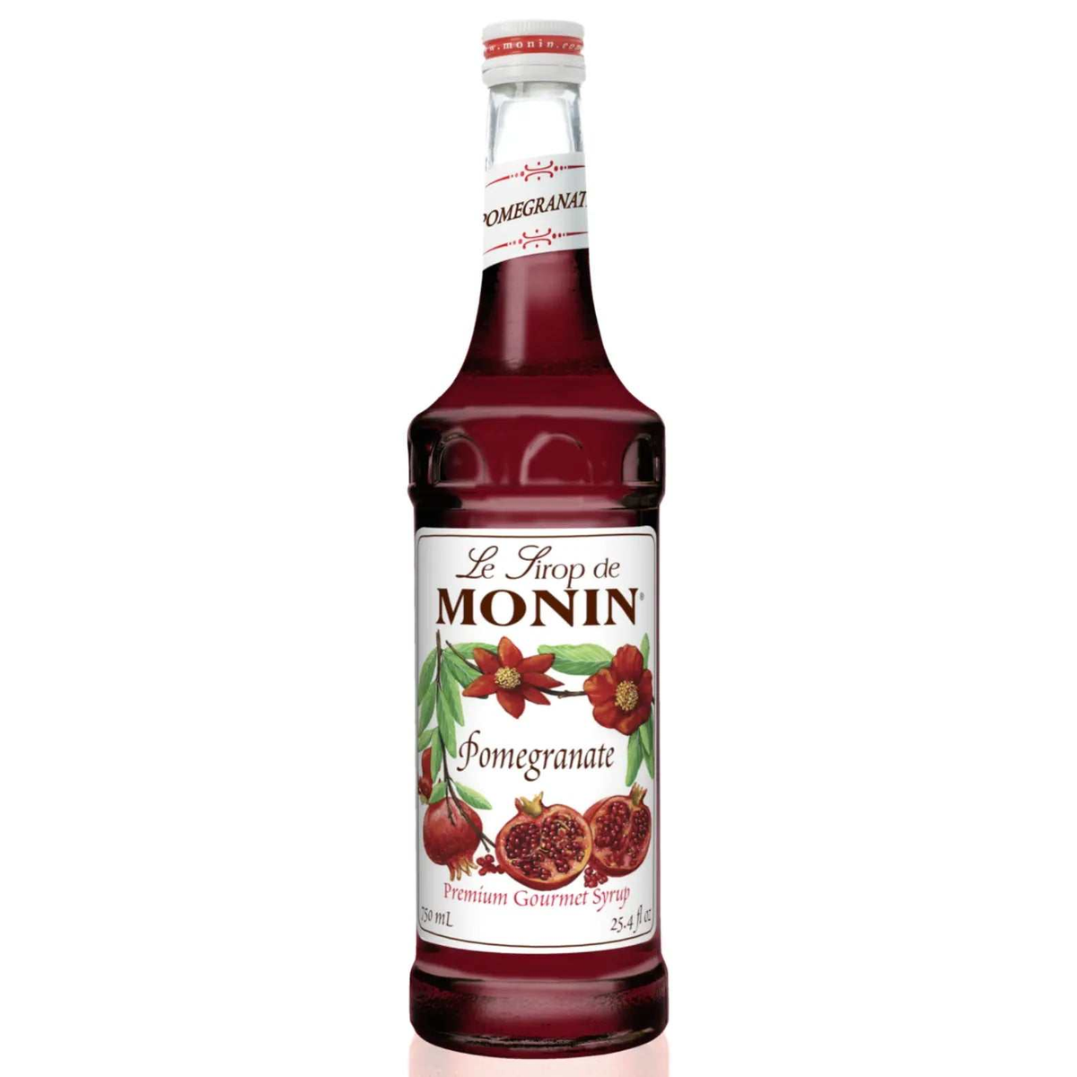 Bouteille de sirop pomme grenade Monin 750ml sans gluten pour cocktails