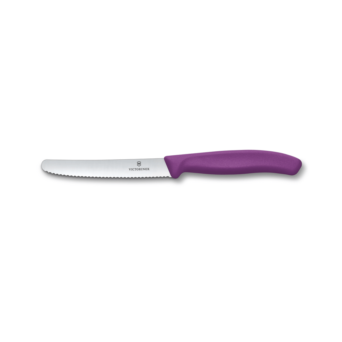 Couteau à tomate à lame ondulée Swiss Classic mauve 11 cm – Victorinox