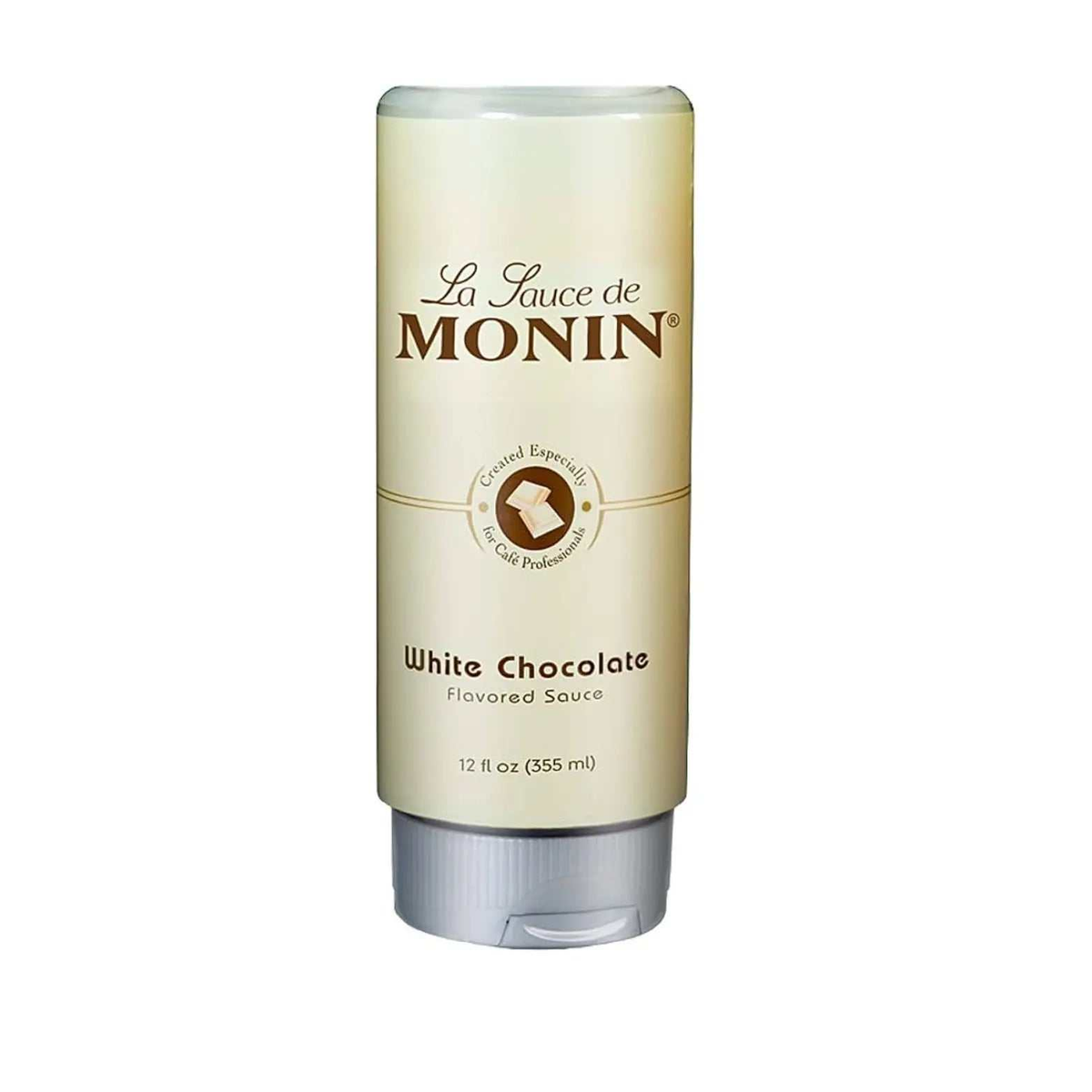 Bouteille de sauce au chocolat blanc Monin 355 ml gourmande et crémeuse
