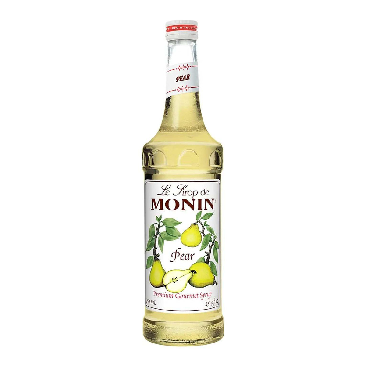 Bouteille de sirop poire Monin 750ml sans gluten pour cocktails et boissons rafraîchissantes