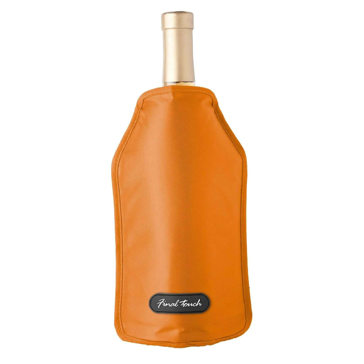 Sac refroidissant pour bouteille de vin orange avec gel réutilisable pour garder les bouteilles froides jusqu'à 1 heure sans condensation.