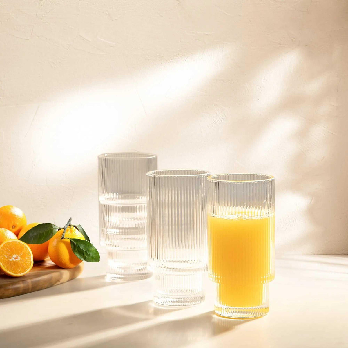 Ensemble de 8 verres ripple 2 grandeurs - Safdie Safdie & Co.
